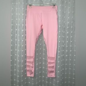 Light pink full length girls leggings size Large (10-12)